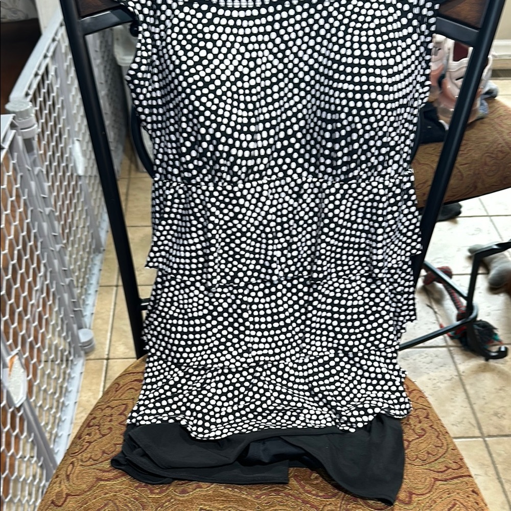 St. John's Bay Black and White Sleeveless Mini Sundress